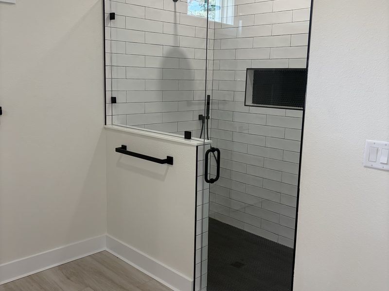 Glass shower door and tile left streak-free after a final clean